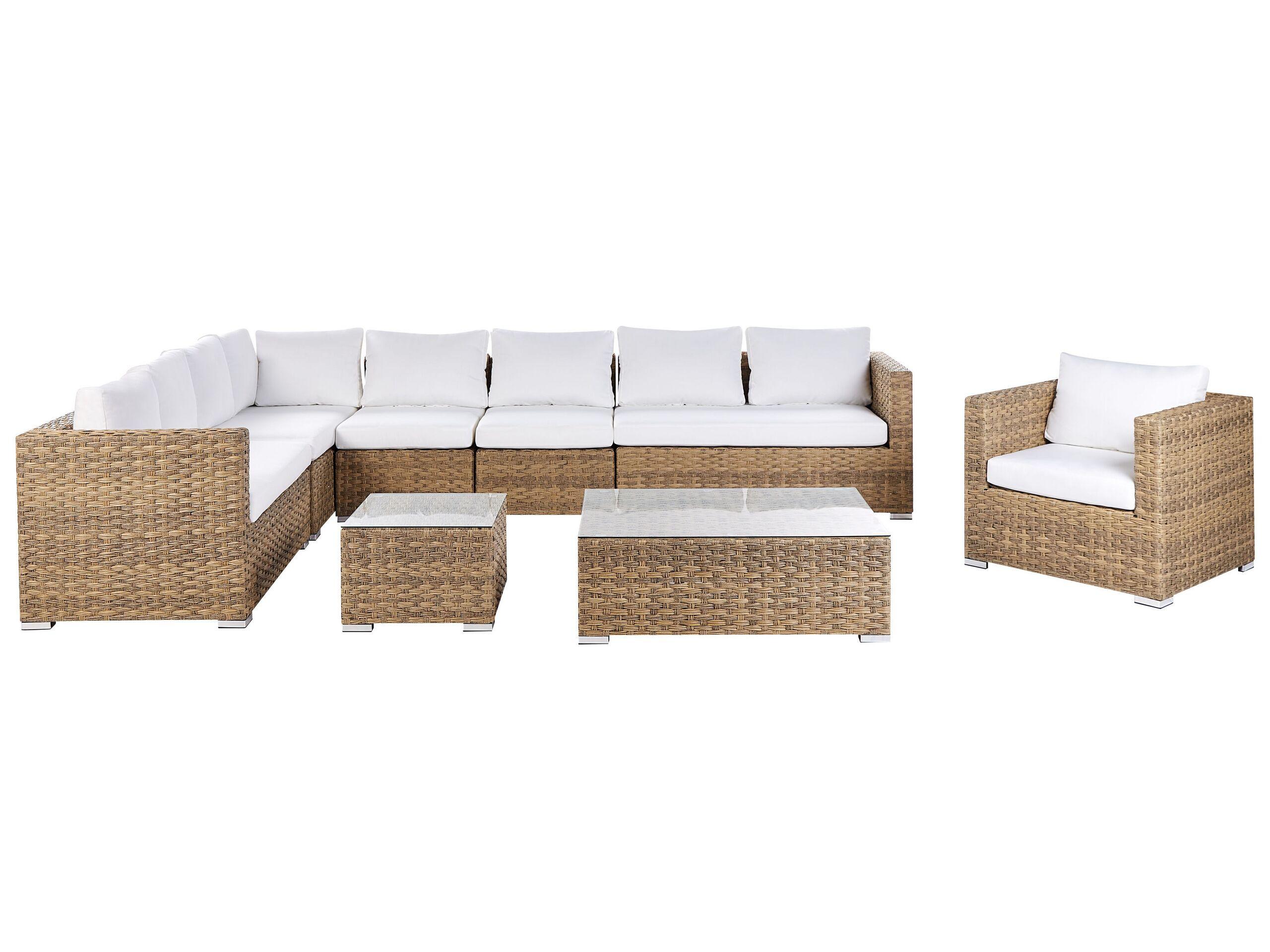 Beliani Set lounge pour jardin en Polyrotin Scandinave XXL  