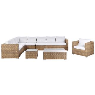 Beliani Set lounge pour jardin en Polyrotin Scandinave XXL  