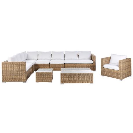 Beliani Set lounge pour jardin en Polyrotin Scandinave XXL  