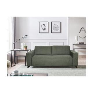 Vente-unique Schlafsofa mit Matratze 3-Sitzer MONTASI Stoff - Grün - Liegefläche: 140 cm - Matratzenhöhe: 14 cm mit Memory Schaum  