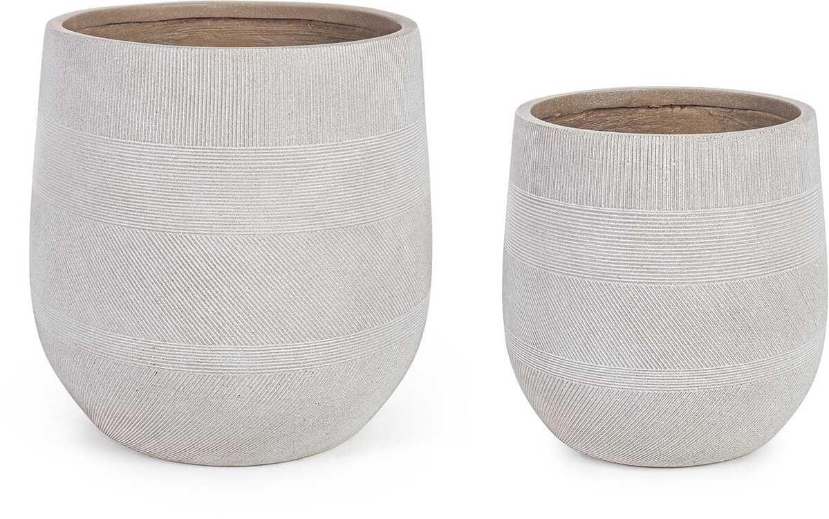 mutoni Garten Vase Rigo bombé gris (3-Set)  