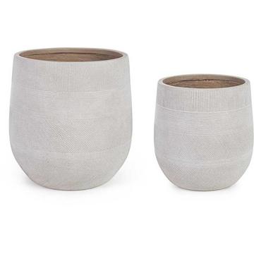 Garten Vase Rigo bombé gris (3-Set)