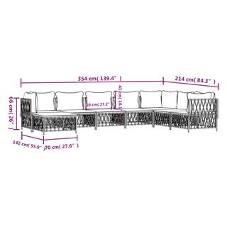 VidaXL set salotto da giardino Acciaio  