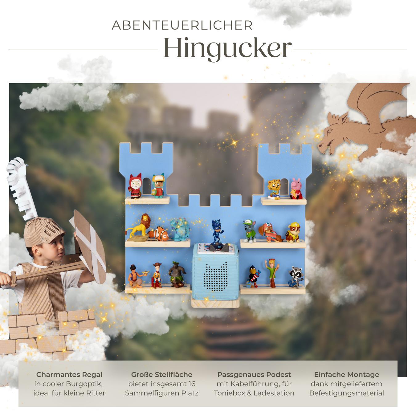 Tectake Wandregal MyLittleStory Fortress für bis zu 16 Tonies  