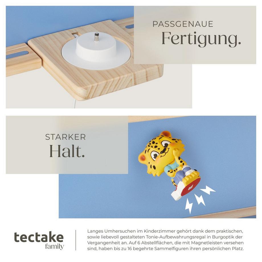 Tectake Mensola da parete MyLittleStory Fortress per fino a 16 Tonie  