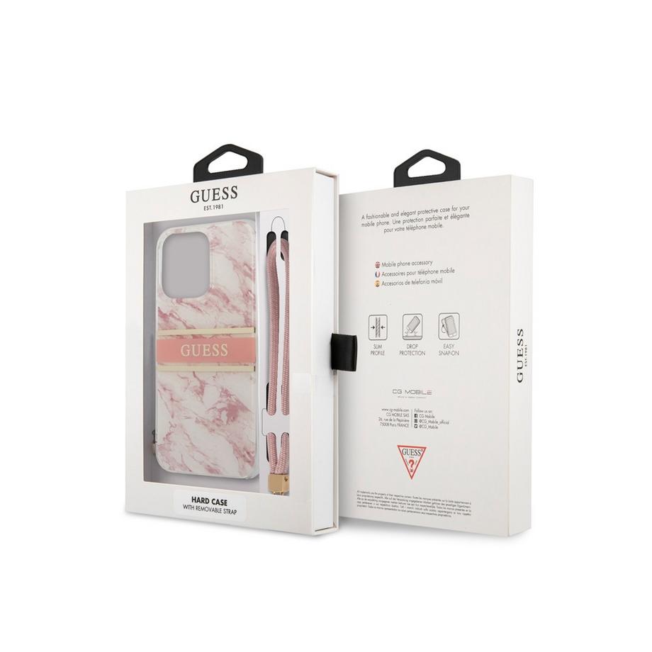 GUESS  Hülle Apple iPhone 13 Pro Marble Strap 