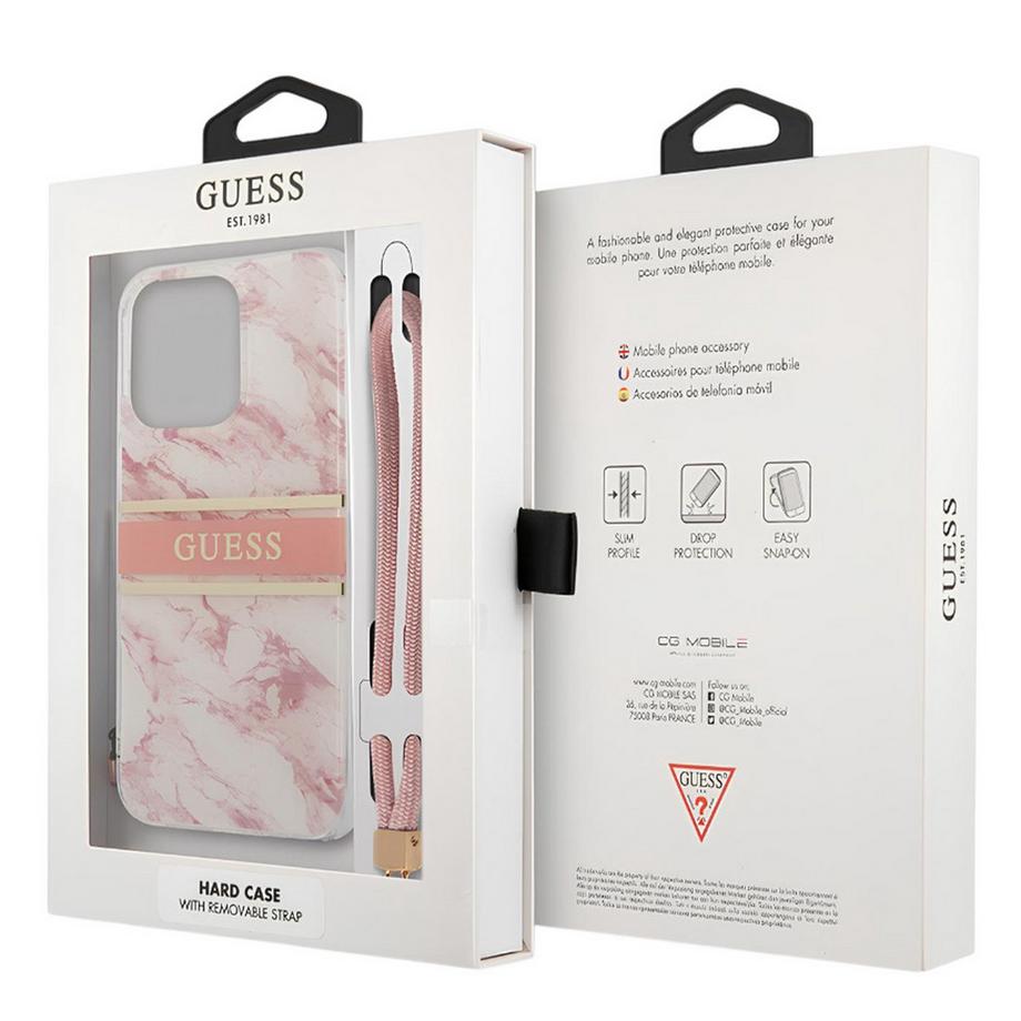 GUESS  Cover per iPhone 13 Pro Marble Strap 