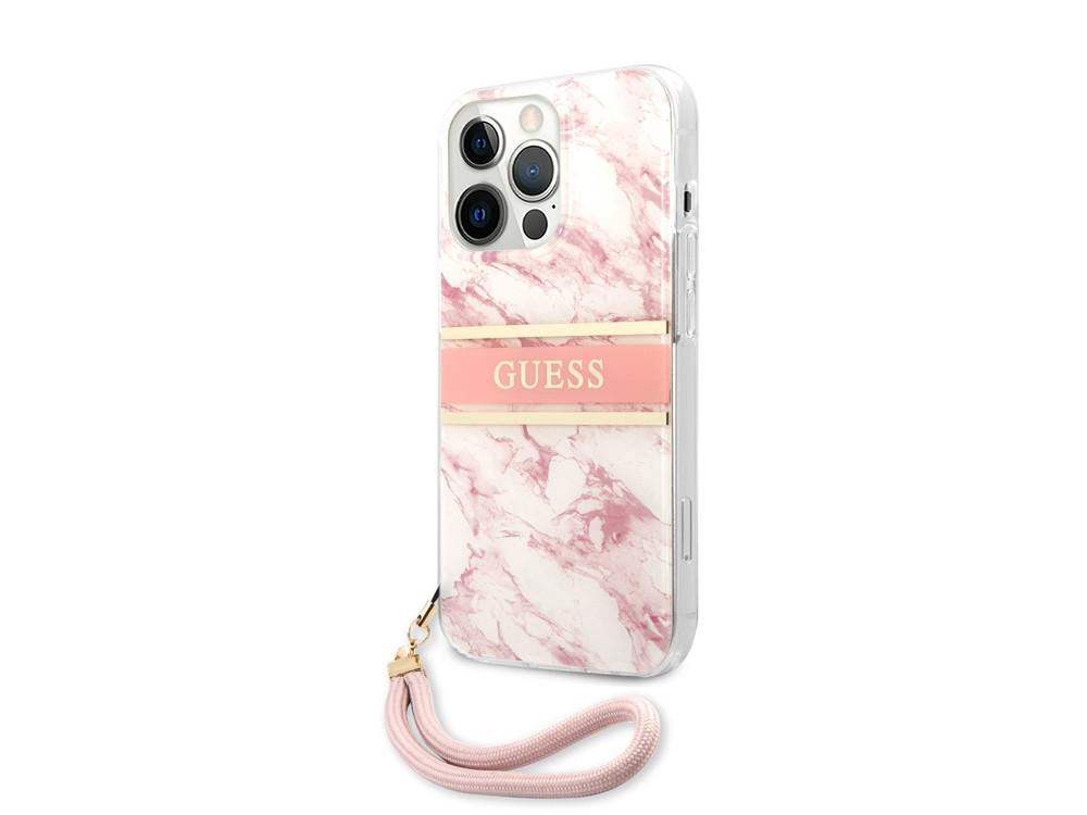 GUESS  Coque pour iPhone 13 Pro Marble Strap 