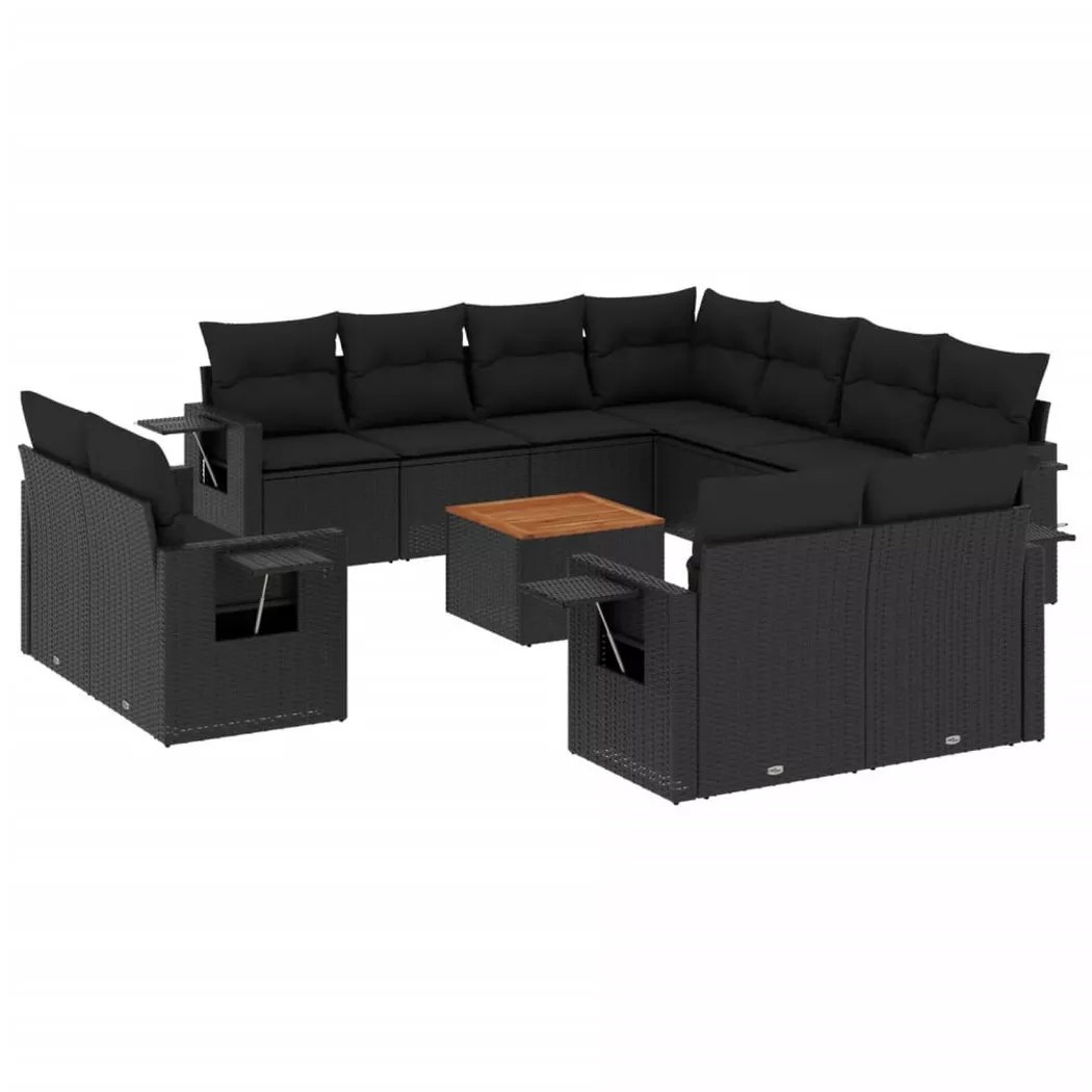 VidaXL - Ensemble de canapés de jardin rotin synthétique, One Size, Noir