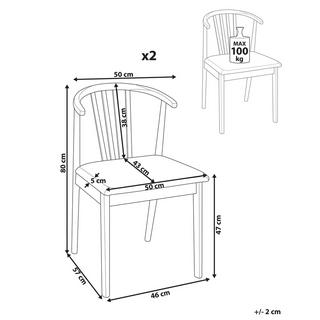 Beliani Esszimmerstuhl 2er Set aus Gummibaumholz Klassisch CRAIG  