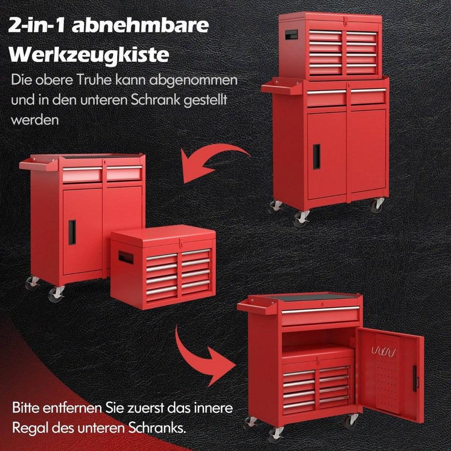 Northix Carrello portautensili 2 in 1 con cassetti  