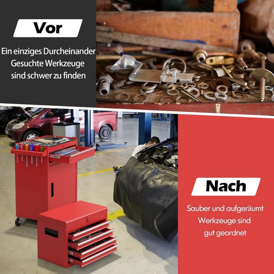 Northix Carrello portautensili 2 in 1 con cassetti  