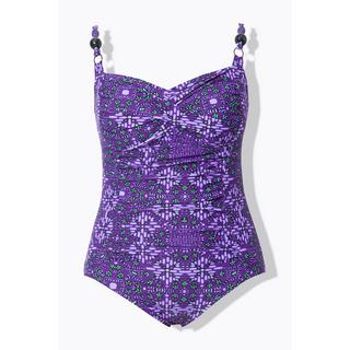 Ulla Popken Maillot de bain drapé bonnets souples perles fantaisie  