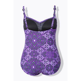 Ulla Popken Maillot de bain drapé bonnets souples perles fantaisie  