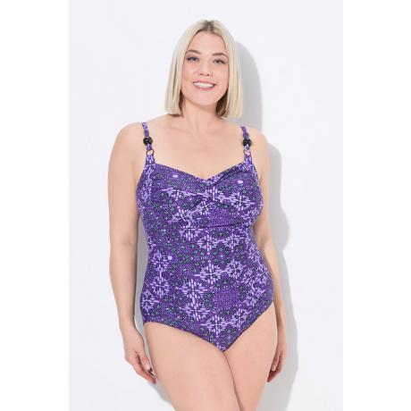 Ulla Popken Maillot de bain drapé bonnets souples perles fantaisie  