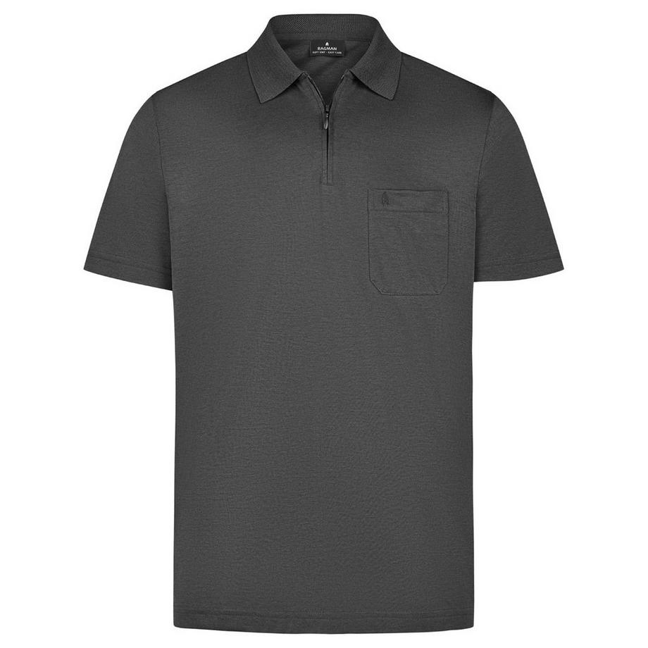 Ragman Basic Poloshirt mit Reissverschluss  
