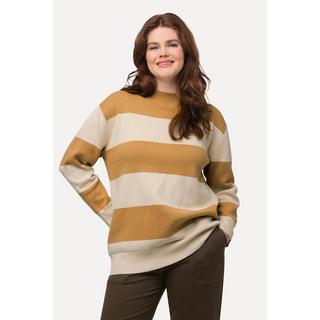 Ulla Popken  Pullover, Streifen, Stehkragen, Langarm, Biobaumwolle 