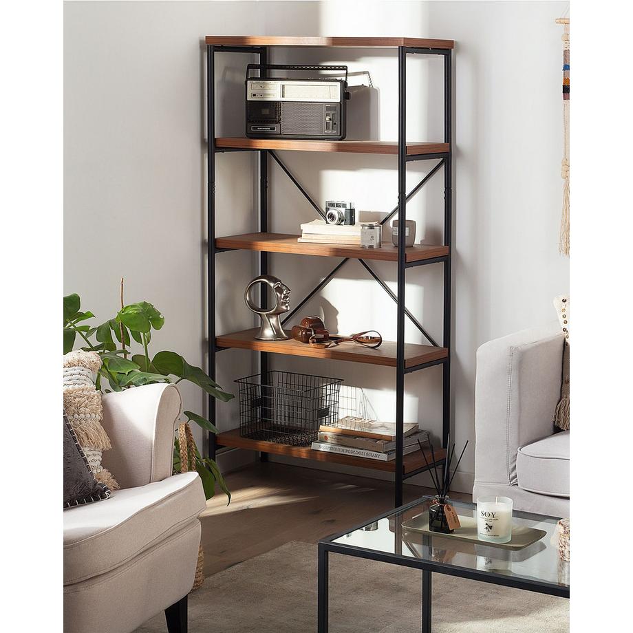 Beliani Étagère à 4 niveaux en MDF Industriel BRISBANE  
