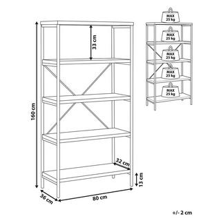 Beliani Libreria a 4 ripiani en Fibra a media densità (MDF) Industriale BRISBANE  
