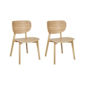 Lot de 2 chaises de salle à manger en Bois d'hévéa Minimaliste OVERLY