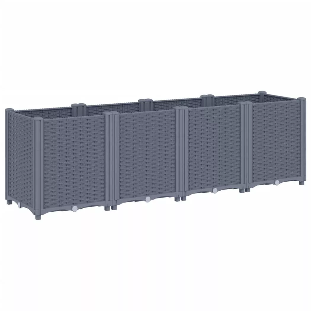 Jardinière gris 160x40x53 cm polypropylène Vidaxl