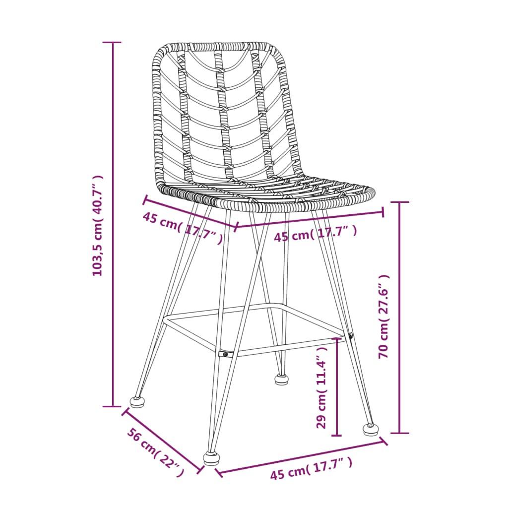 VidaXL Tabouret de bar acier  