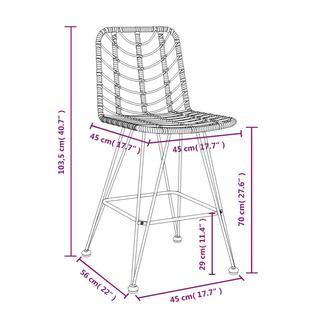 VidaXL Tabouret de bar acier  