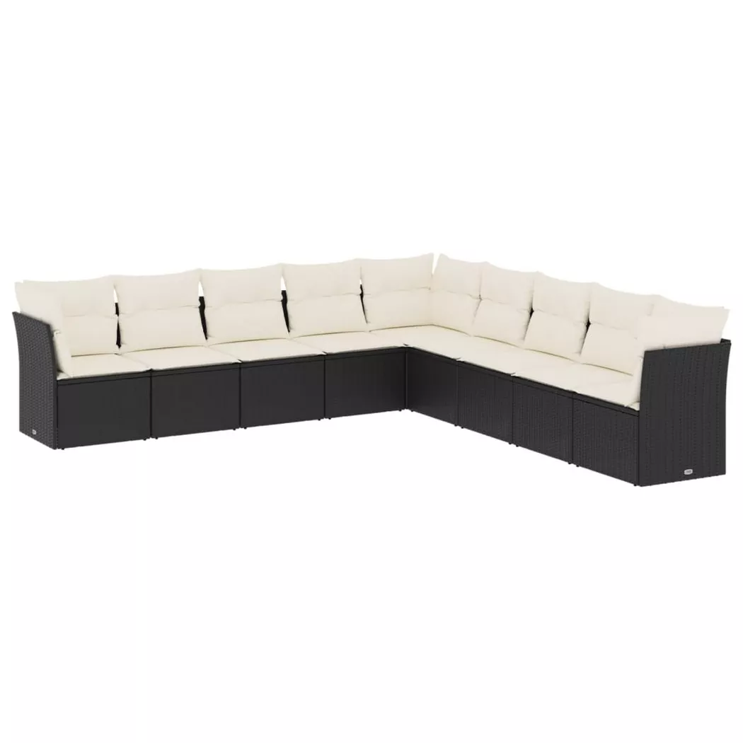 VidaXL - Garten sofagarnitur poly-rattan, One Size, Schwarz