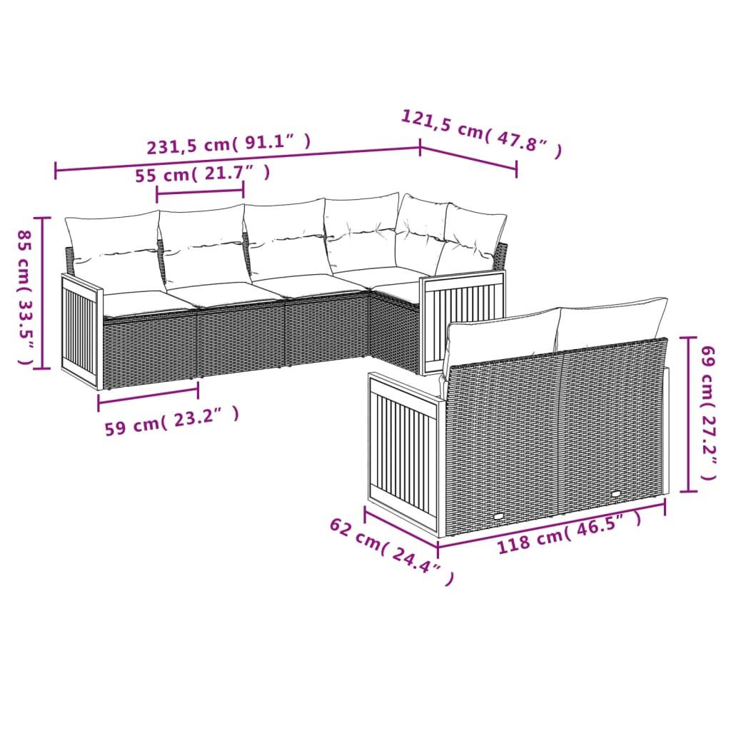 VidaXL Ensemble de canapés de jardin rotin synthétique  