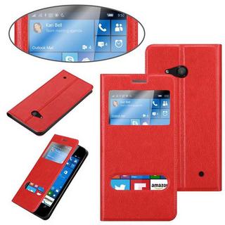 Cadorabo  Housse compatible avec Nokia Lumia 550 - Coque de protection avec fermeture magnétique, fonction de support et 2 fenêtres de visualisation 