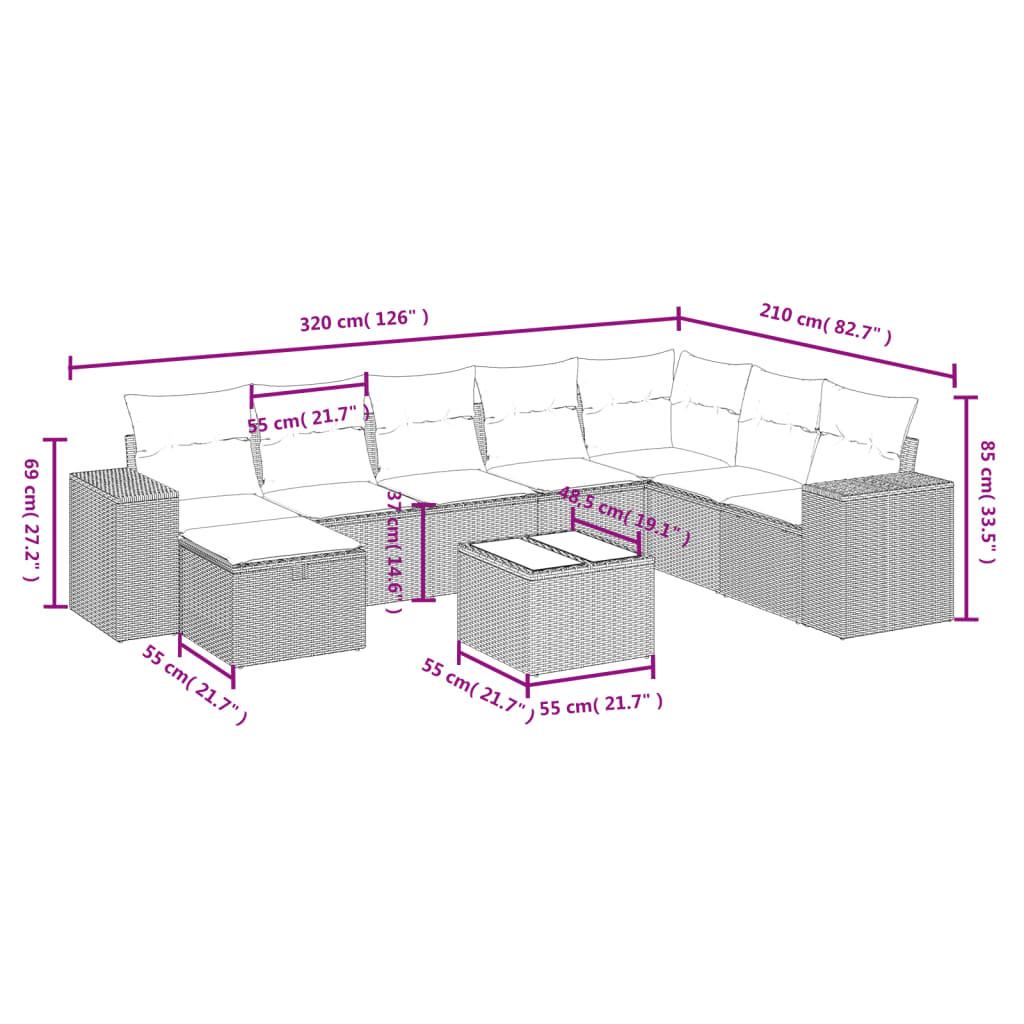 VidaXL Ensemble de canapés de jardin rotin synthétique  