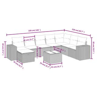 VidaXL Ensemble de canapés de jardin rotin synthétique  