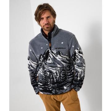 Fleecejacke mit Kontrastbesatz