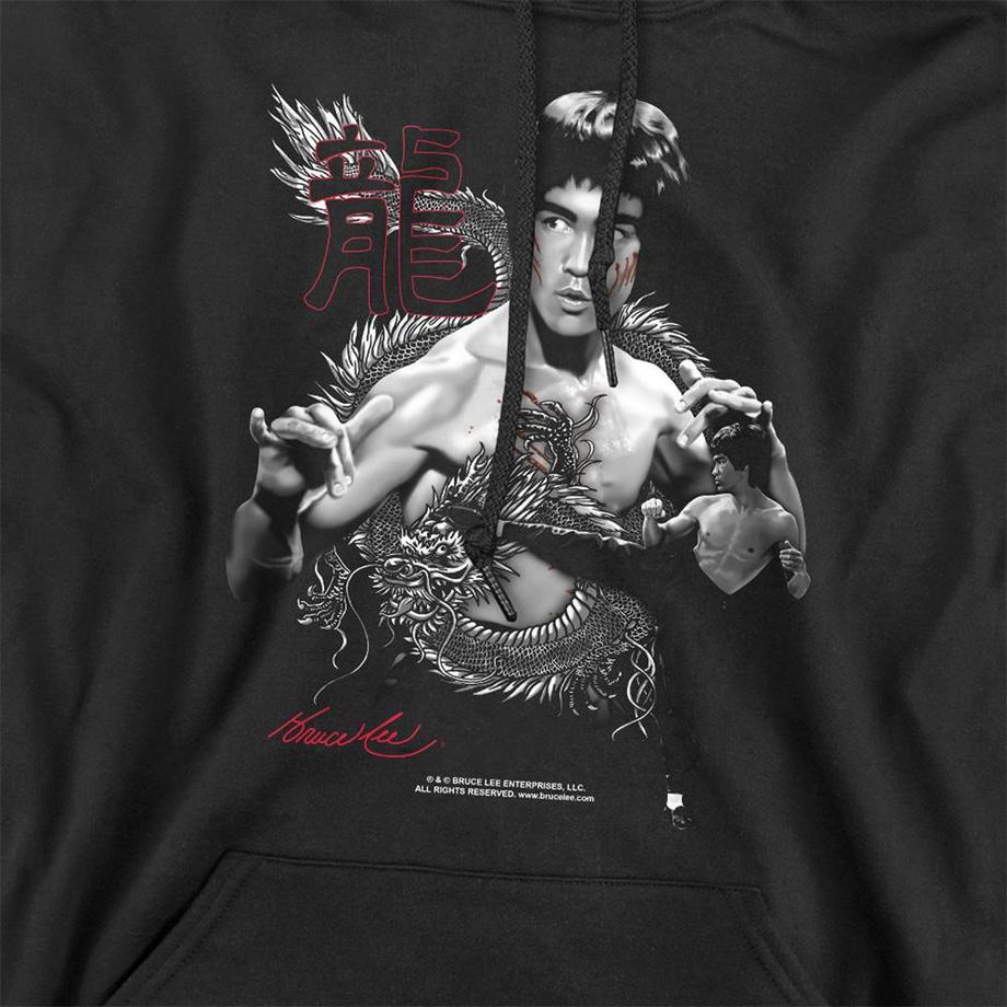 Bruce Lee The Dragon Felpa Con Cappuccio  