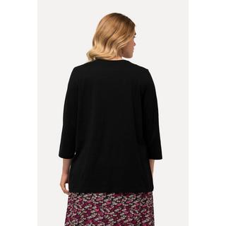 Ulla Popken  Shirt, Ciao Bella, Classic, V-Ausschnitt, 3/4-Arm 