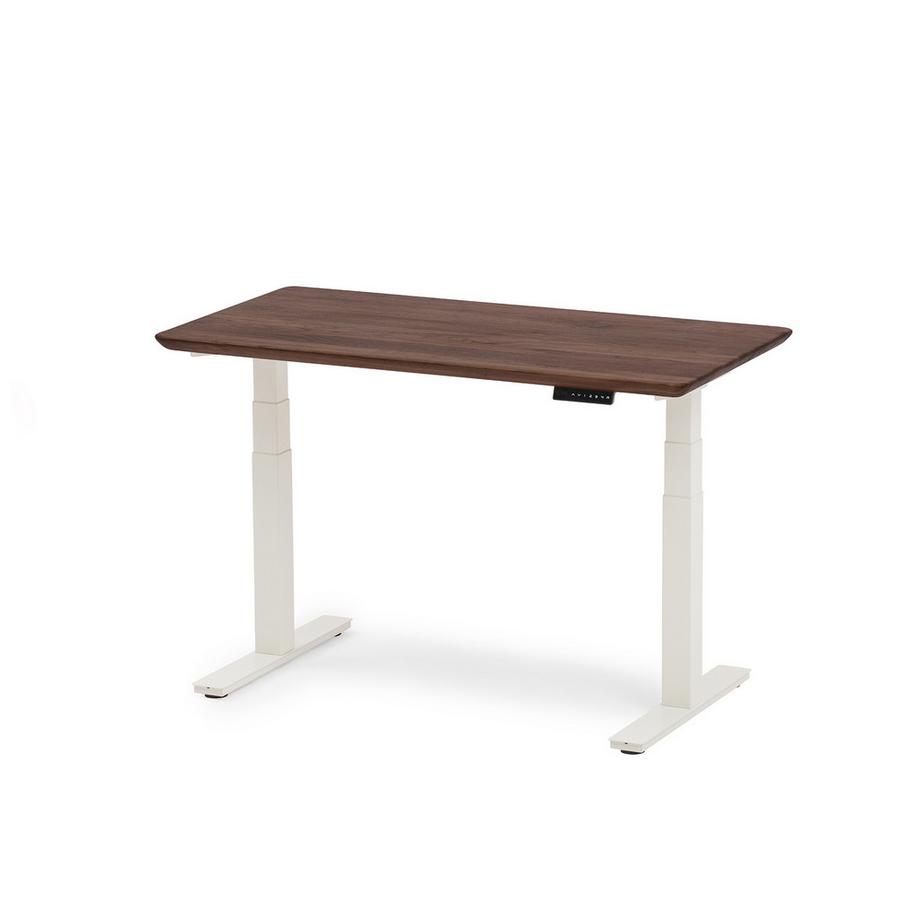 Oakywood Standing Desk Holztisch mit Höhenverstellung - aus Massivholz - Walnuss / 160x80 / Weiß  