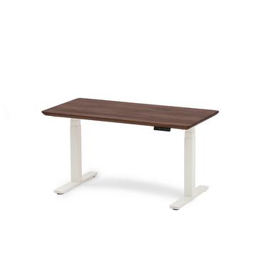 Standing Desk Table en bois avec réglage de la hauteur - en bois massif - Noyer / 160x80 / Blanc