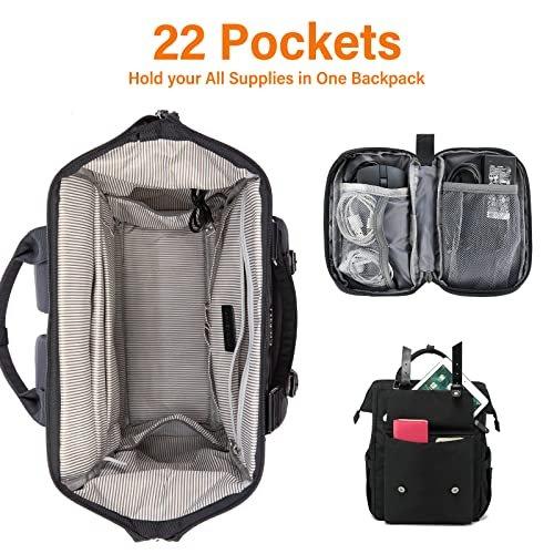 Only-bags.store Sac à dos pour ordinateur portable 15.6 pouces avec pochette pour câble de données port de chargement USB  