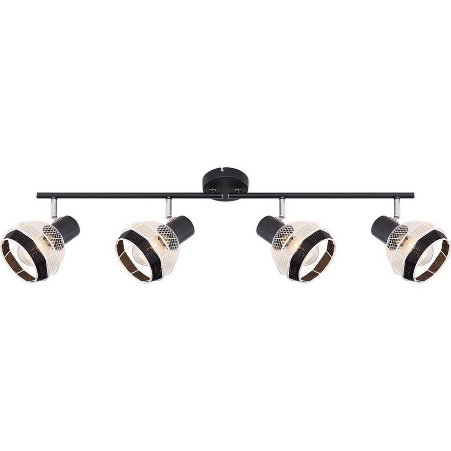 mutoni Faretto Griddy metallo nero opaco 4xE27  