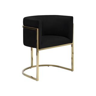 PASCAL MORABITO Stuhl mit Armlehnen 6er-Set - Samt & Metall - Schwarz & Goldfarben - PERIA von Pascal MORABITO  