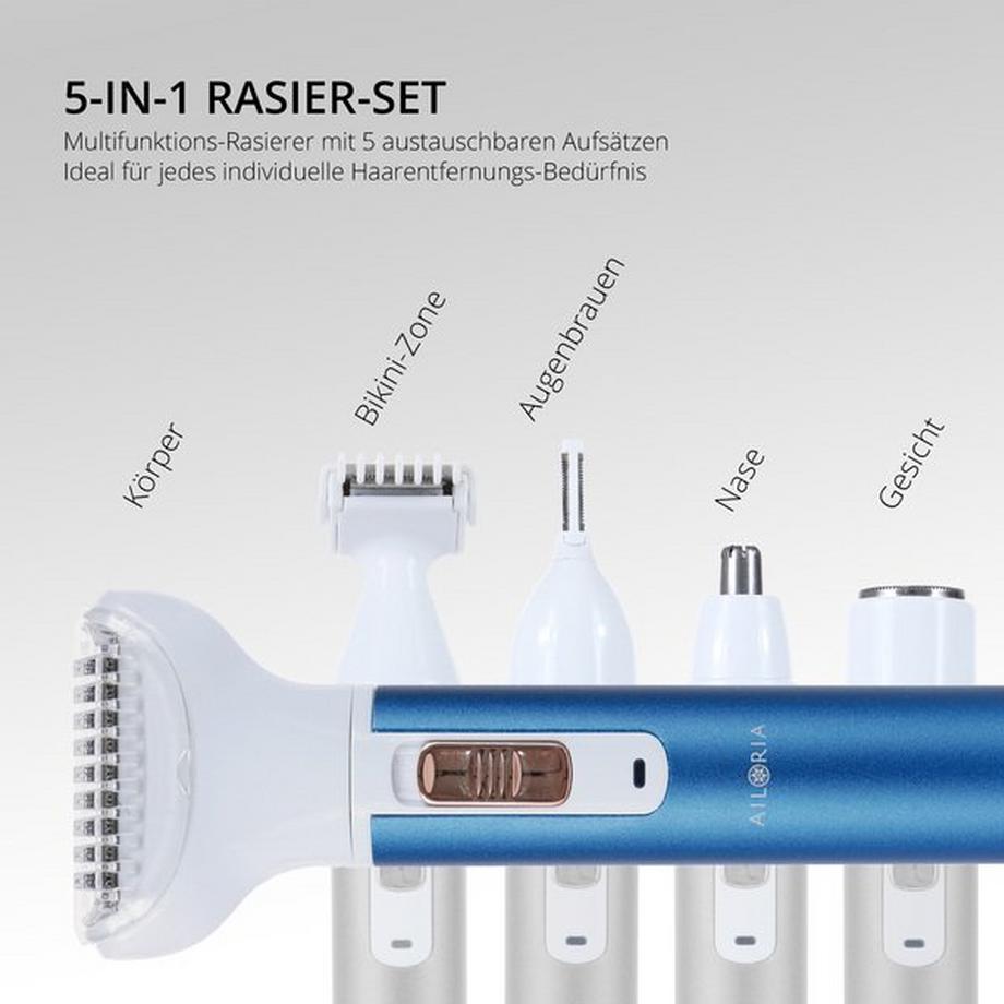 AILORIA EVAPORE Rasierer mit verschiedenen Aufsätzen USB  