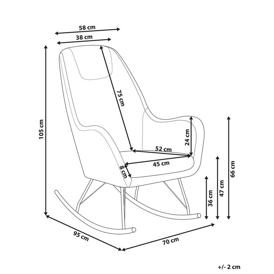 Beliani Fauteuil à bascule en Bouclé Moderne GULSELE  