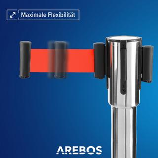 Arebos Barrière à Ceinture Rétractable Système d'orientation des personnes  