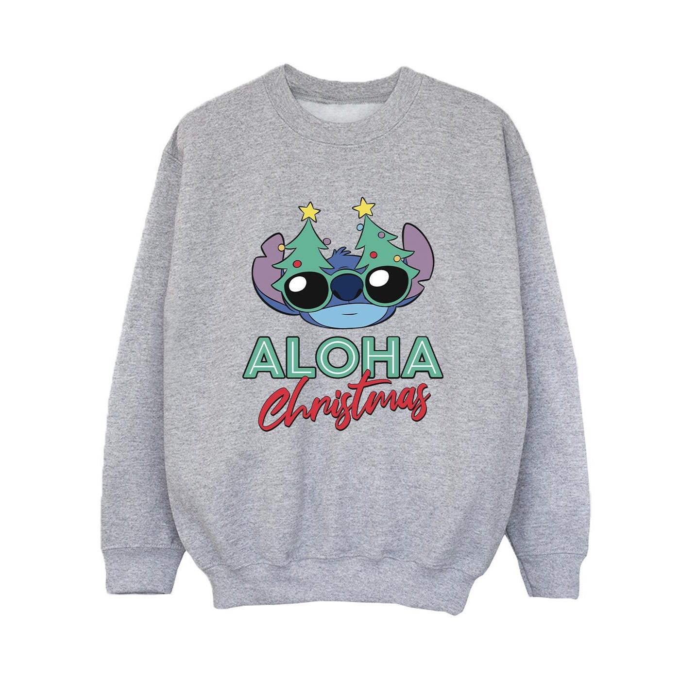 Disney  Lilo And Stitch Christmas Tree Shades Sweatshirt 