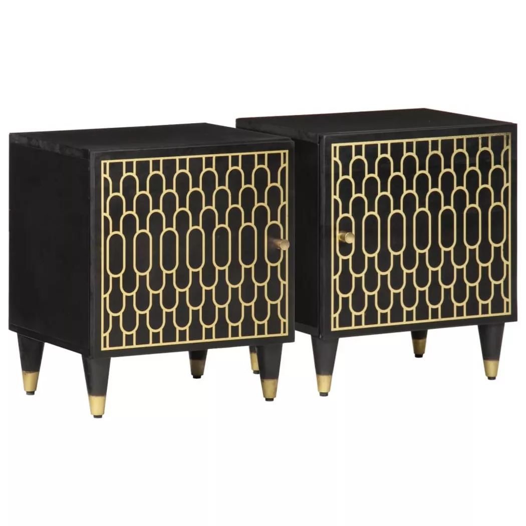 VidaXL - Table de chevet bois, One Size, Noir