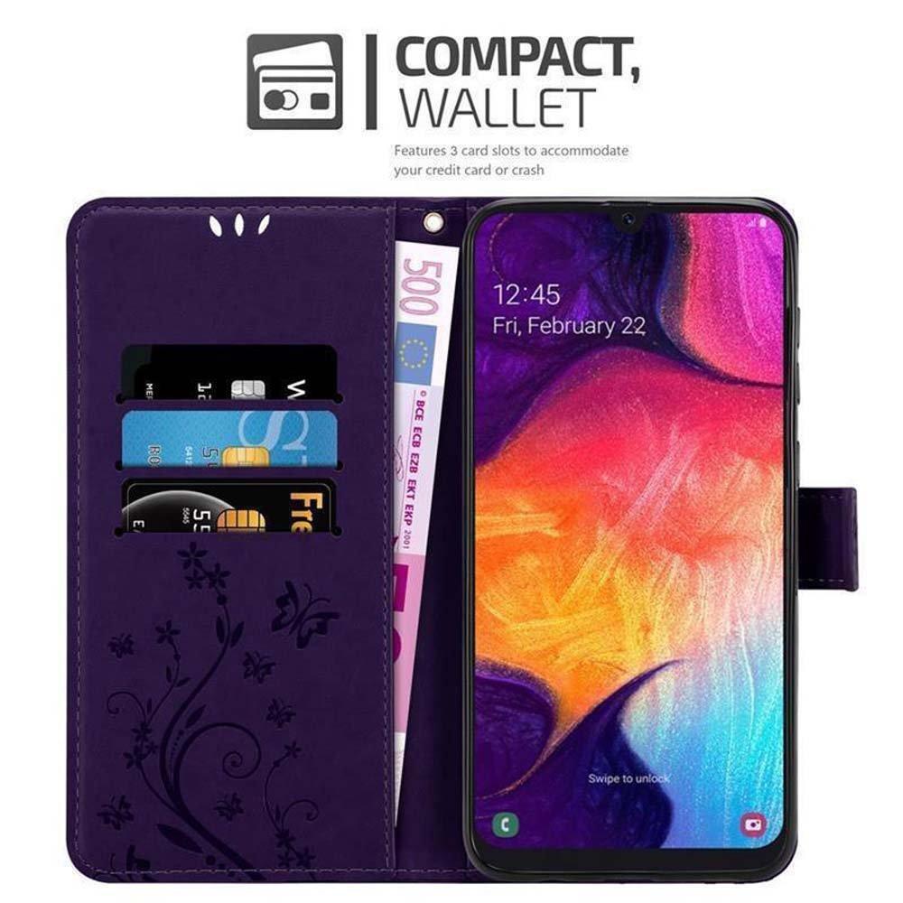 Cadorabo  Housse compatible avec Samsung Galaxy A50 4G / A50s / A30s - Coque de protection au design floral avec fermeture magnétique, fonction de support et emplacements pour cartes 