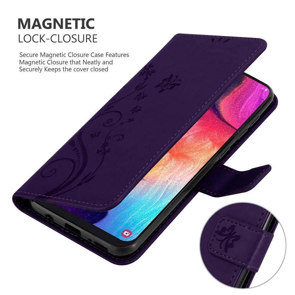 Cadorabo  Hülle für Samsung Galaxy A50 4G / A50s / A30s Blumen Design Magnetverschluss 