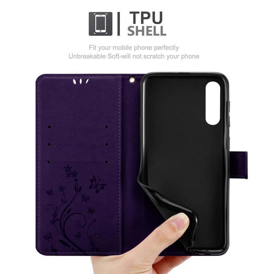 Cadorabo  Hülle für Samsung Galaxy A50 4G / A50s / A30s Blumen Design Magnetverschluss 