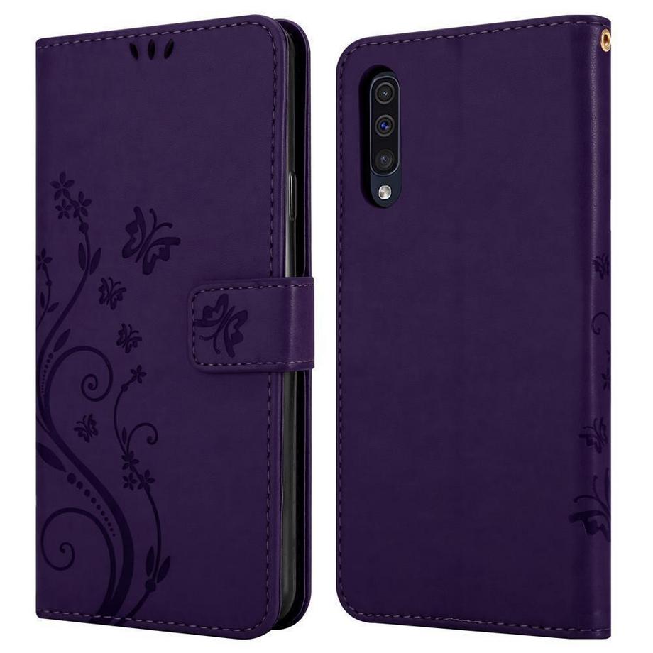 Cadorabo  Hülle für Samsung Galaxy A50 4G / A50s / A30s Blumen Design Magnetverschluss 
