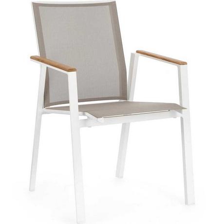 mutoni Fauteuil de jardin Cameron blanc  